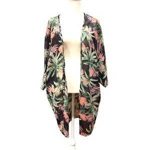 DUETS floral print kimono wrap, one size